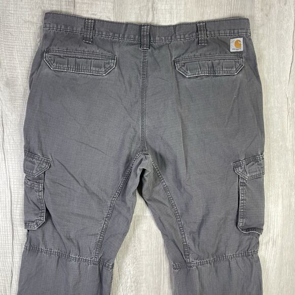 Carhartt Pants Mens 42x30 Beige Cargo Ripstop Relaxed Fit FORCE Workwear Baggy X - Picture 10 of 11